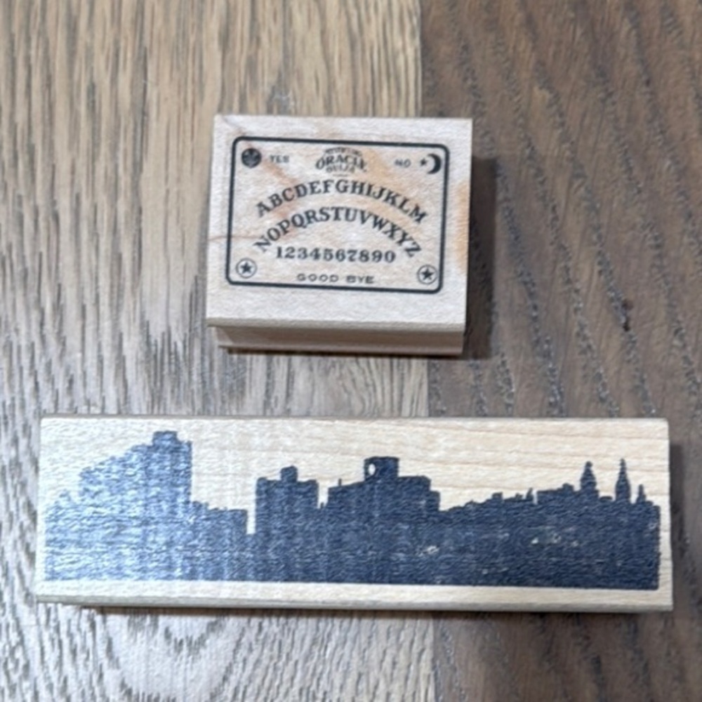 NYC Skyline and Ouija Board Wooden Stamp Set